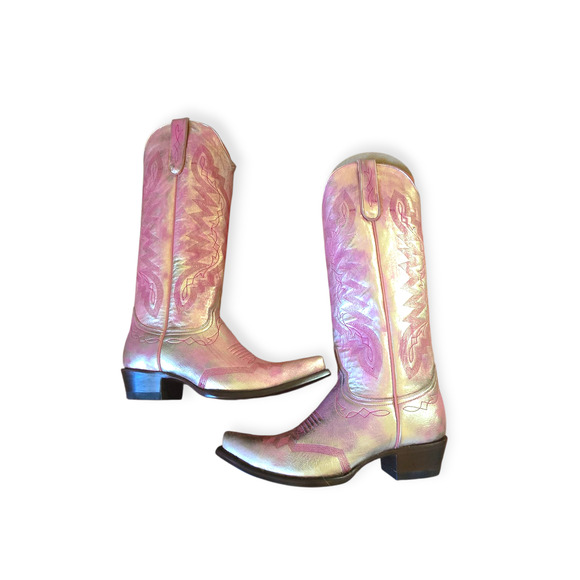 Old Gringo Yippee Ki Yay Peyton Pink Gold Tall Boots Size 8.5 - Picture 11 of 15